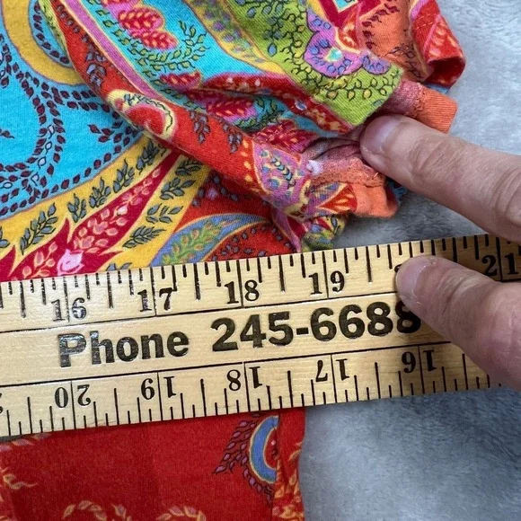 Lauren Ralph Lauren Shirt Womens Large Paisley Short Sleeve Tee Casual - Picture 8 of 8